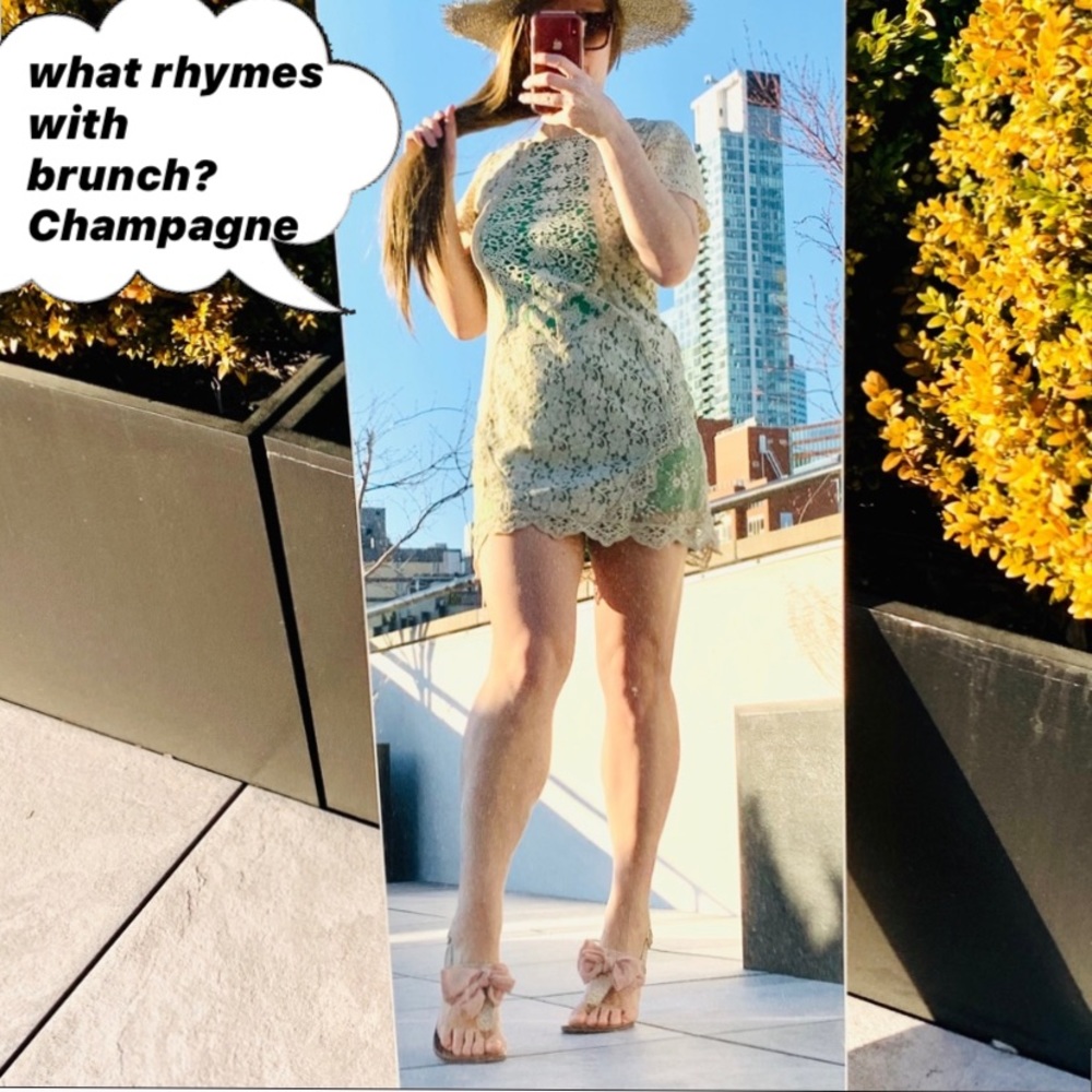 Anthro Champagne & Strawberry Emerald Ivory Lace - Picture 16 of 16